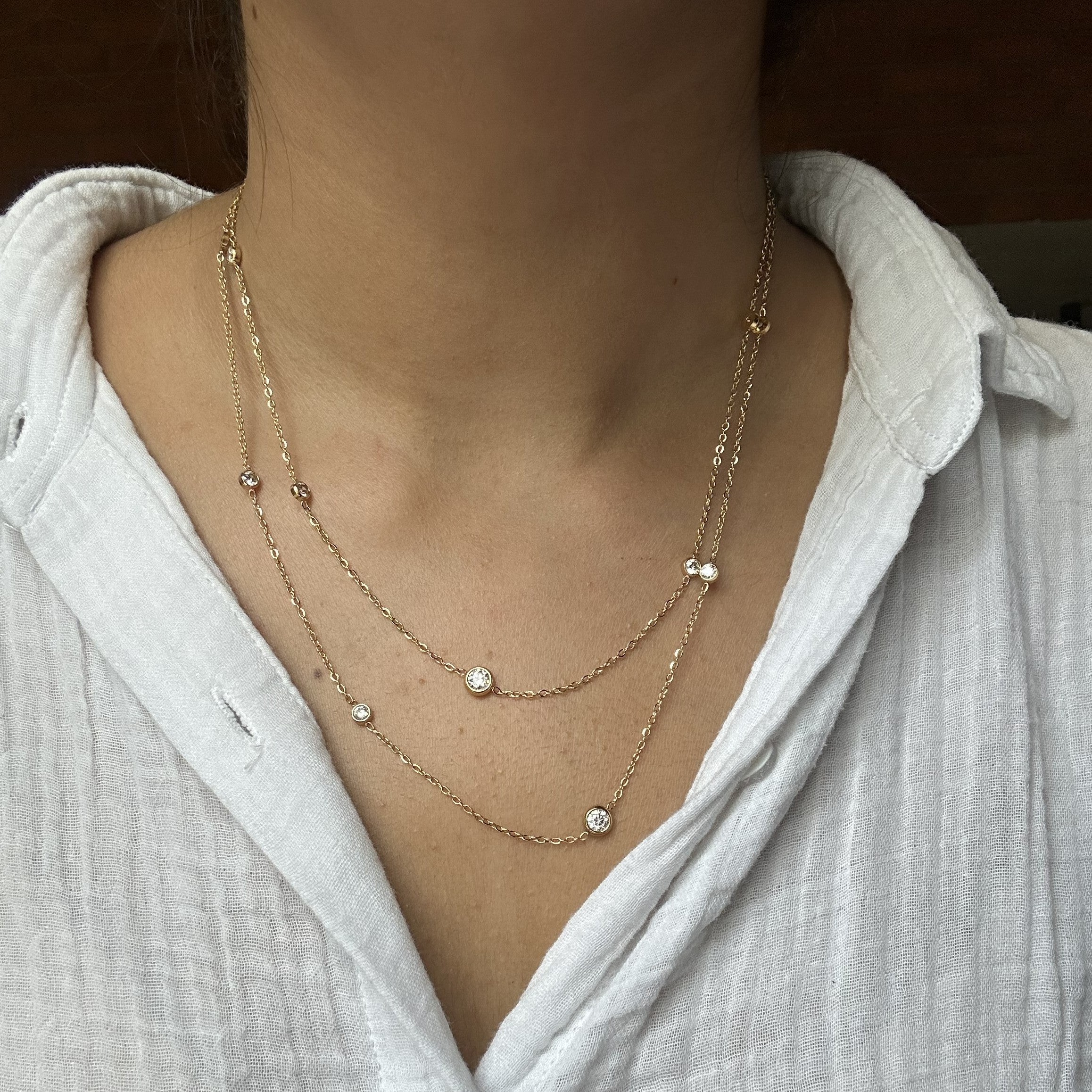 Luna Solitaire Drop Necklace