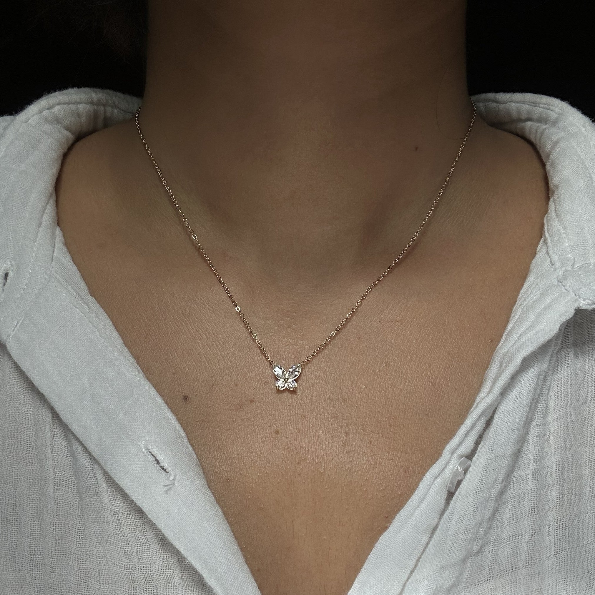 Butterfly Stone Necklace