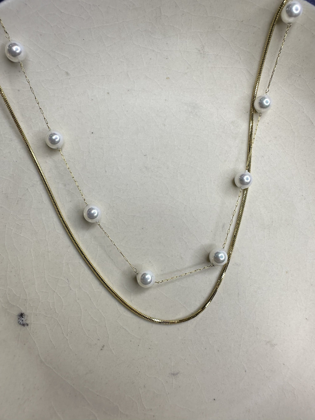 Dewdrop Double Strand Necklace