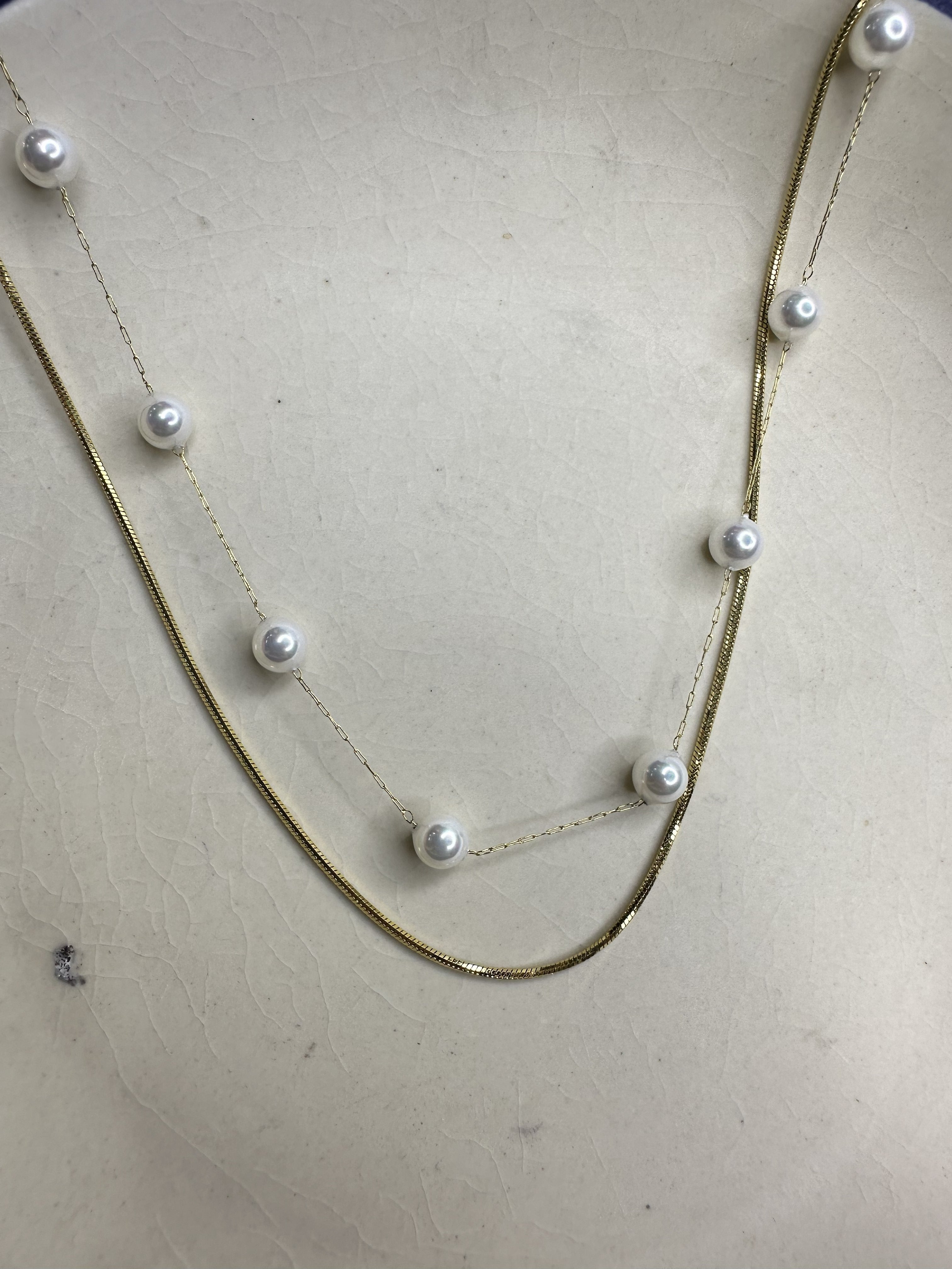Dewdrop Double Strand Necklace