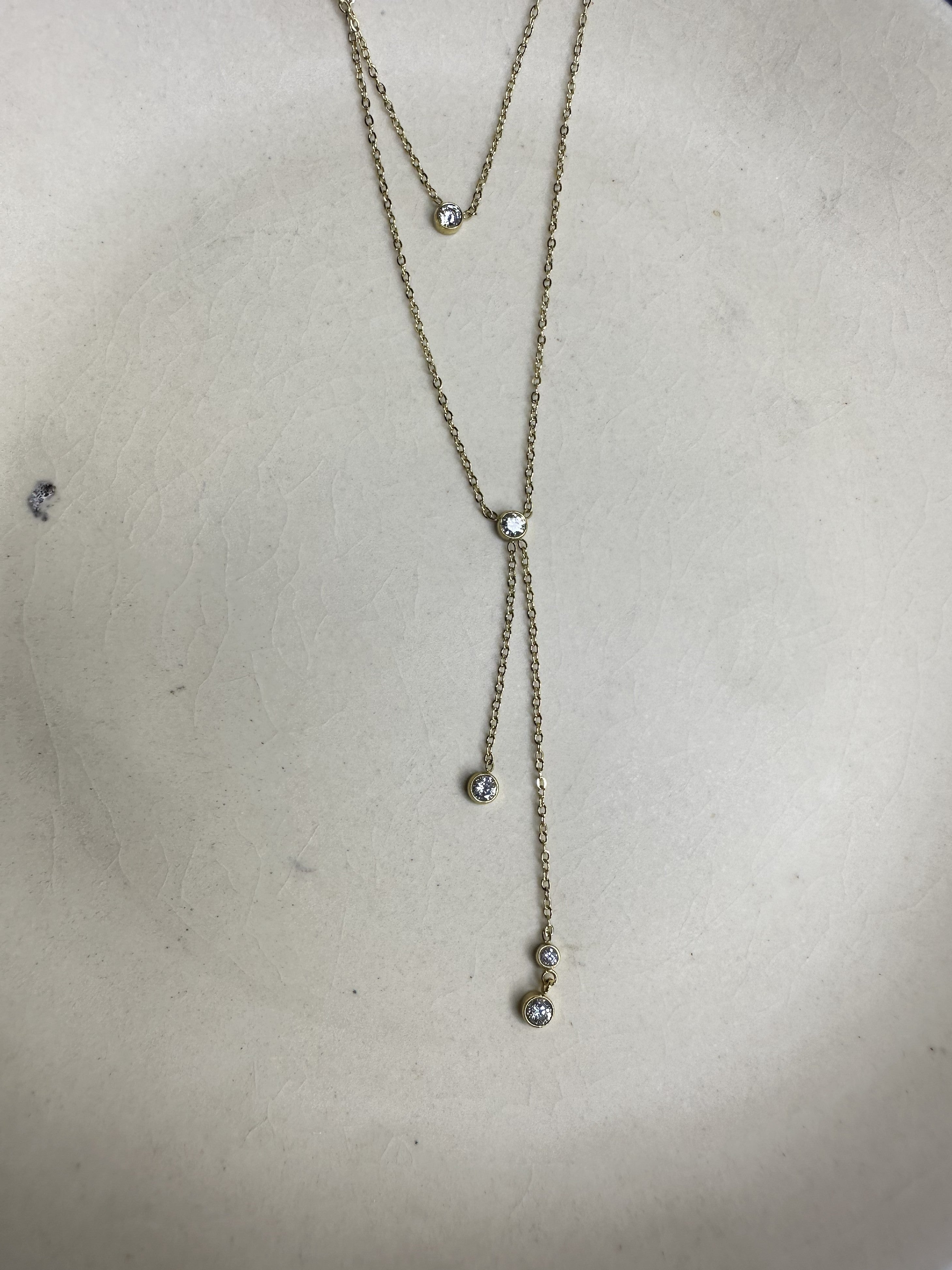 Luna Solitaire Lariat Necklace