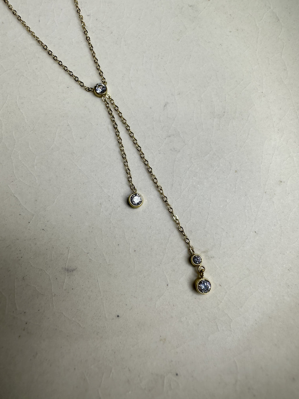 Luna Solitaire Lariat Necklace