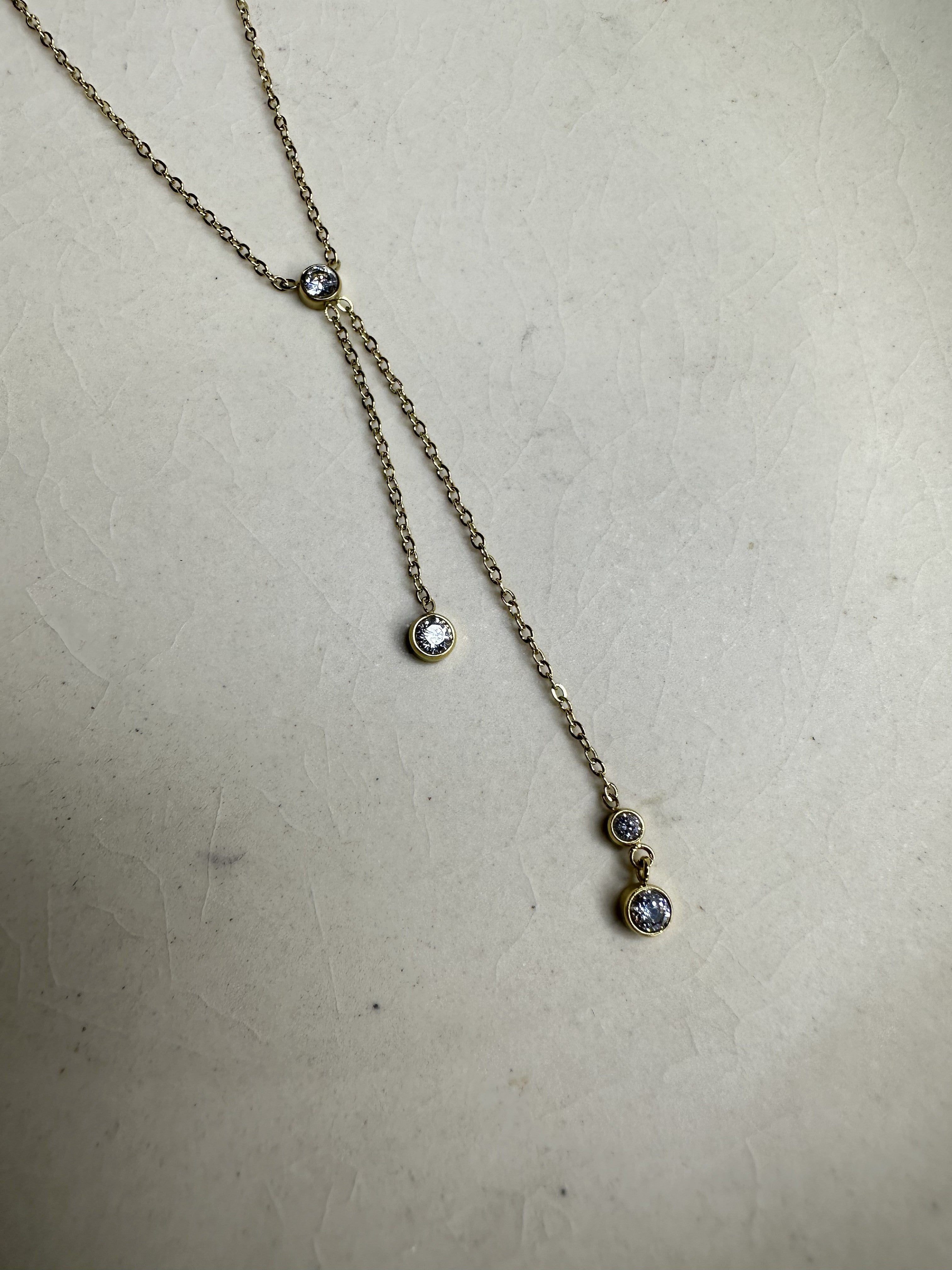 Luna Solitaire Lariat Necklace