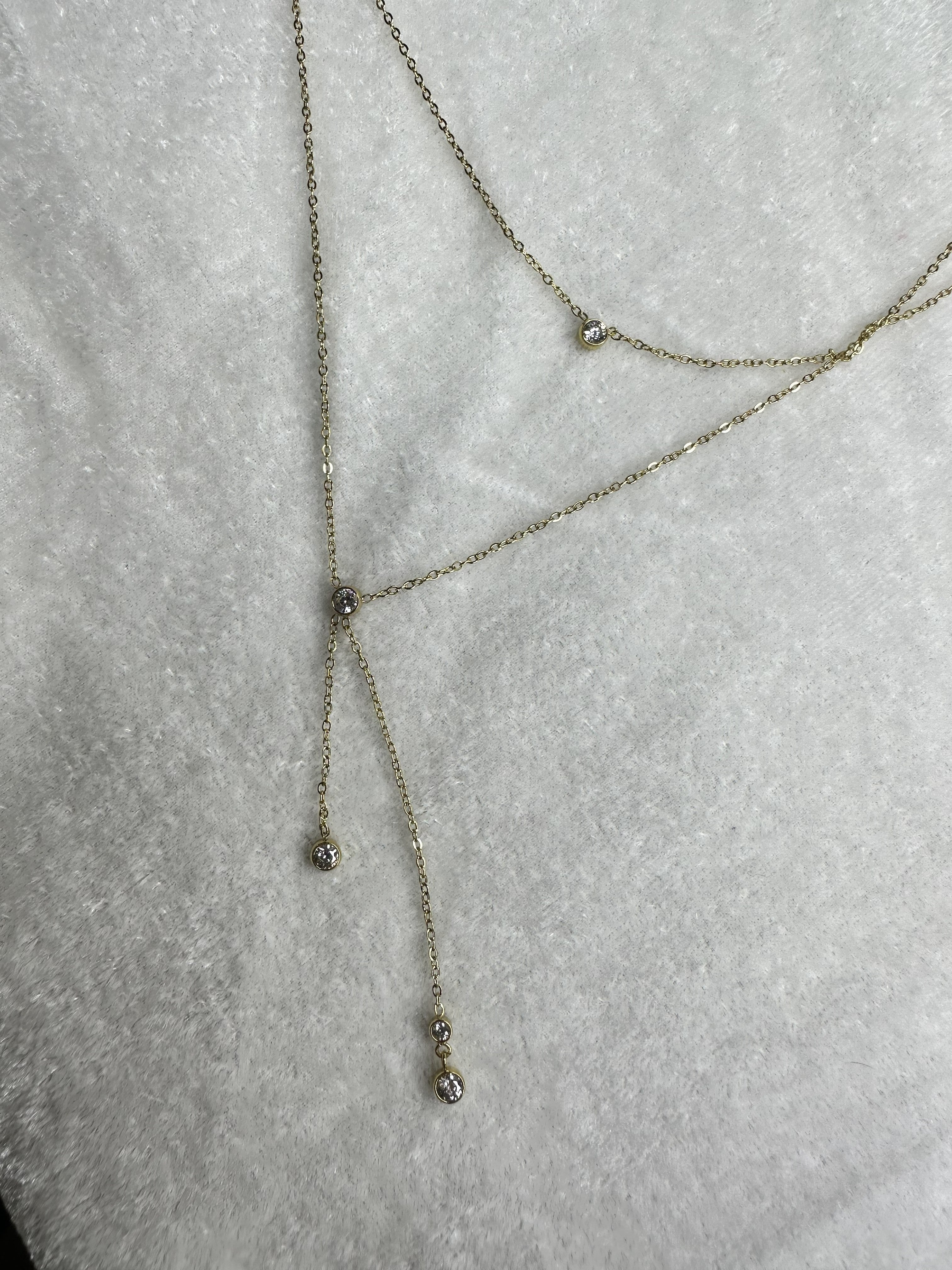 Luna Solitaire Lariat Necklace
