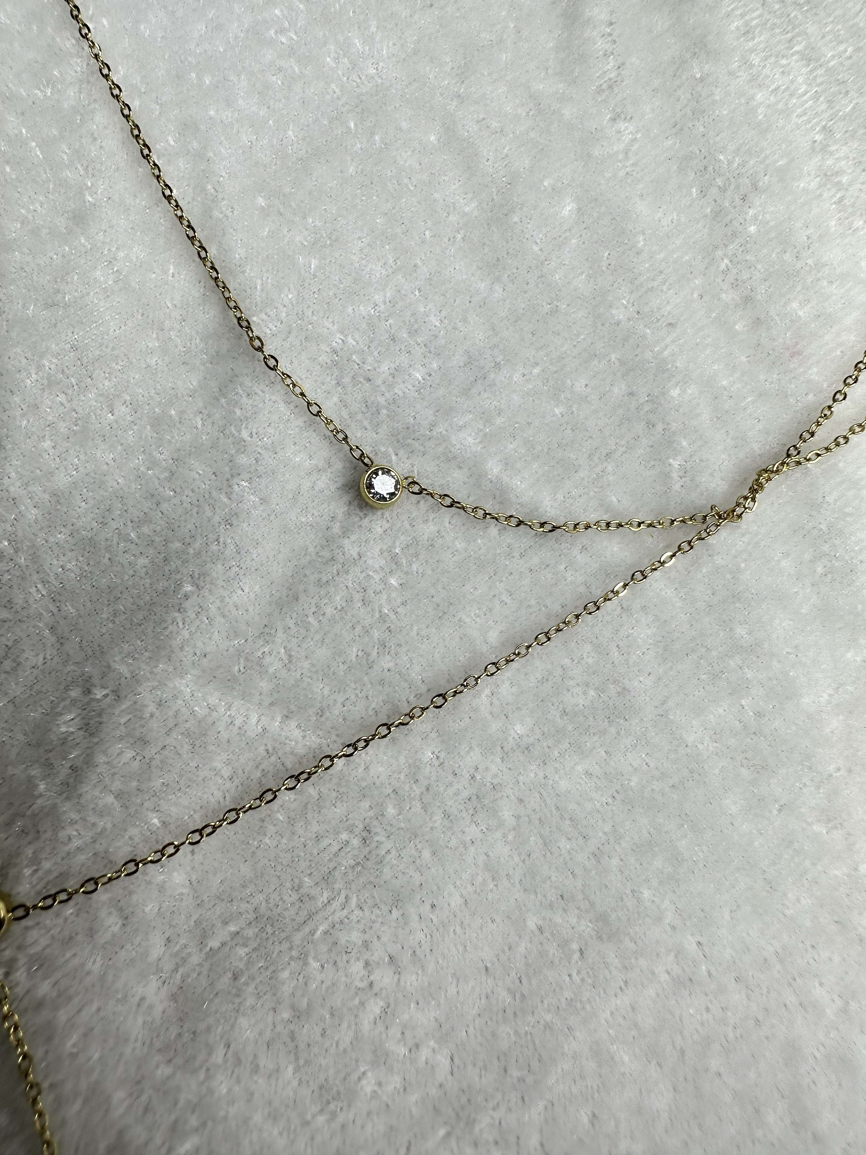 Luna Solitaire Lariat Necklace